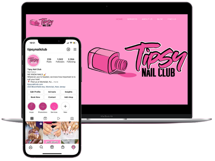 Tipsy Nail website and socials